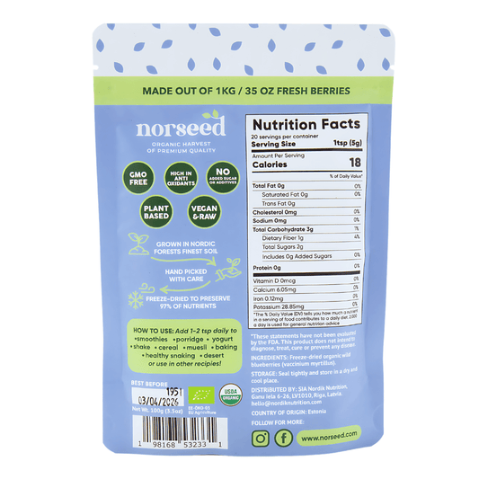 Freeze-Dried Organic Wild Blueberry Powder