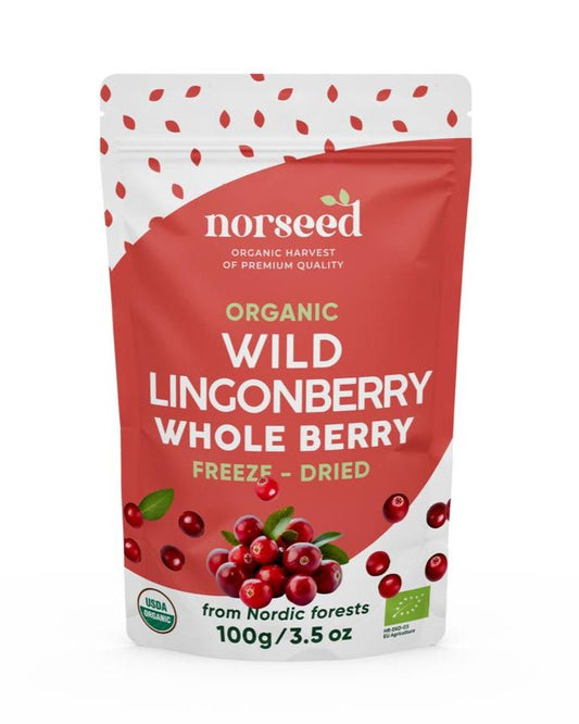 Freeze-Dried Organic Wild Whole Lingonberries